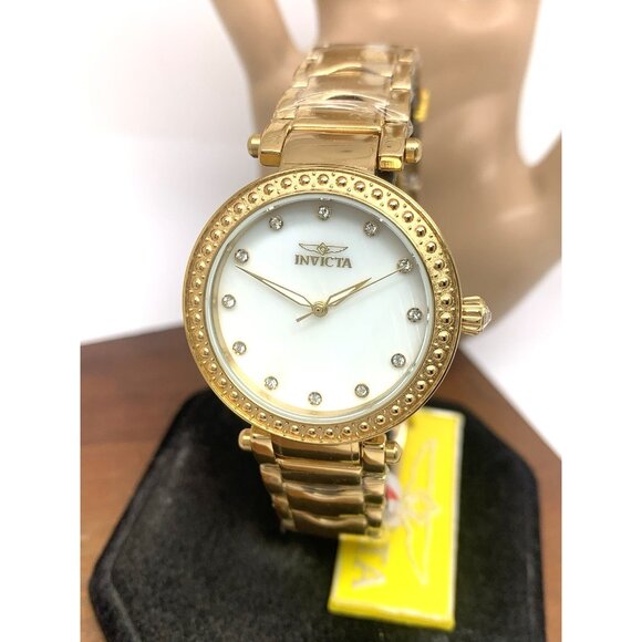 Invicta Women's Watch Wildflower 23964 Quartz White Dial Gold Stainless Steel - Picture 1 of 14